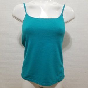 Express top Medium solid tank cami built in shelf bra layering adjustable straps